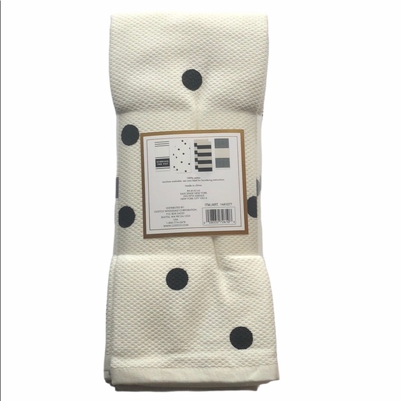 LAST BLACK‼️Kate Spade Kitchen Towel Set 6 Black - Picture 4 of 5